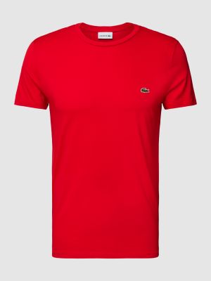 Koszulka w jednolitym kolorze Lacoste czerwona