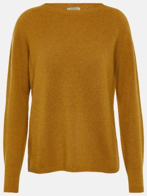 Sweter wełniany z kaszmiru S Max Mara żółty