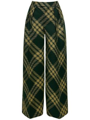 Pantaloni a quadri in maglia baggy Burberry verde