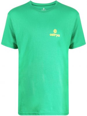Raštuotas marškinėliai Ostrya žalia