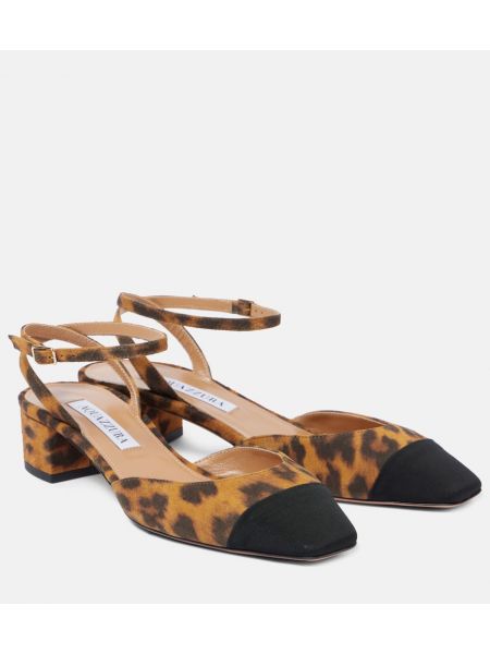 Leopard trykt semsket skinn stropper pumper Aquazzura brun