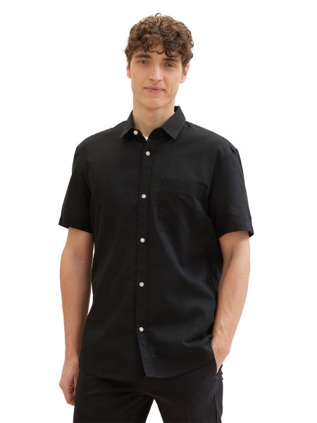 Rifľová košeľa Tom Tailor Denim čierna
