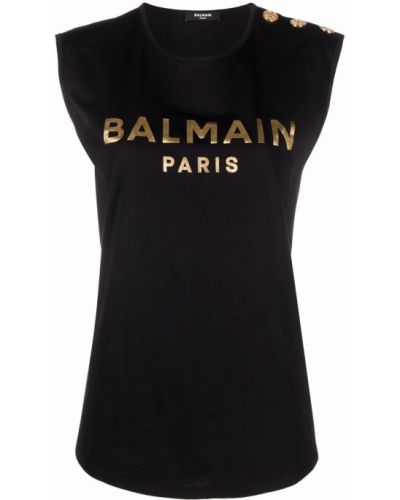 Tank top med print Balmain svart