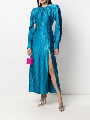 Vestido de cóctel de tejido jacquard The Attico azul