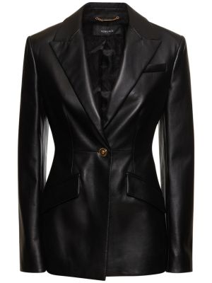 Kožená bunda Versace čierna