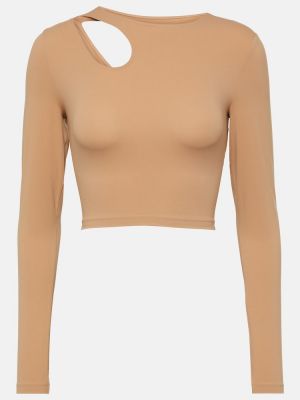 Crop top Wolford beżowy