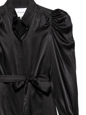 Hedvábné dlouhé šaty Frame černé
