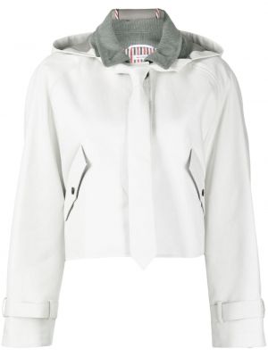 Палто с качулка Thom Browne бяло