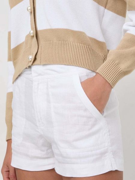 Lanene kratke hlače visoki struk Guess bijela