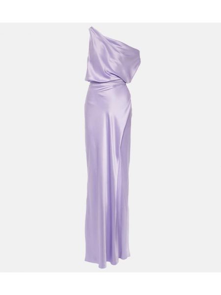 Rochie lunga de mătase asimetrică The Sei violet