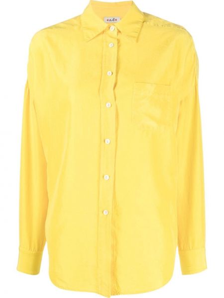 Hedvábná košile Alberto Biani žlutá