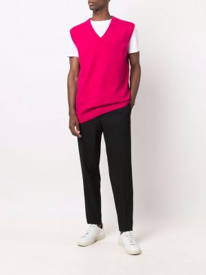 Jersey sin mangas de cachemir de tela jersey Extreme Cashmere rosa