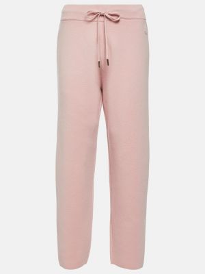 Кашемировые шерстяные спортивные штаны Moncler розовые