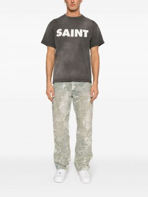 Raštuotas marškinėliai su nubrozdinimais Saint Mxxxxxx pilka