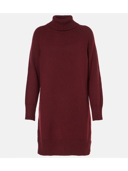 Turtleneck klänning i ull Max Mara röd