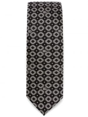 Jedwabny krawat żakardowy Dolce And Gabbana