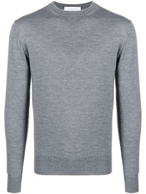 Vlněný svetr s kulatým výstřihem Cruciani šedý