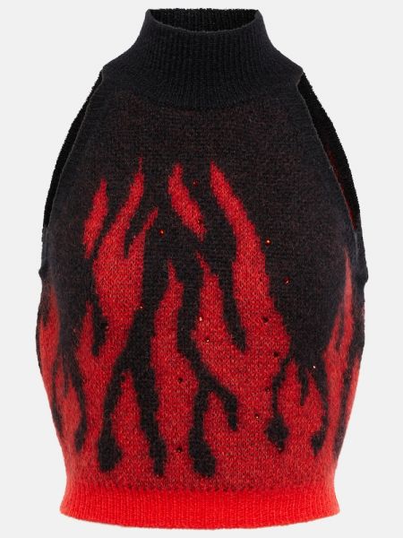 Moherowy sweter Alessandra Rich czarny