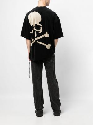 Raštuotas veliūrinis marškinėliai Mastermind Japan juoda