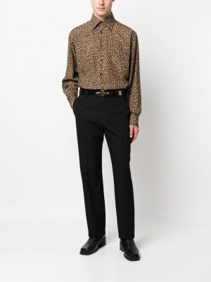 Krekls ar apdruku ar leoparda rakstu Tom Ford brūns