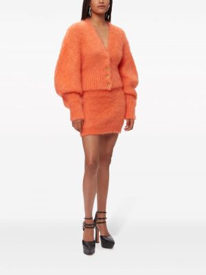 Moherowa mini spódniczka Nina Ricci pomarańczowa