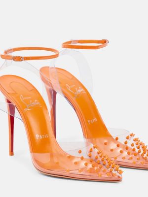 Pantofi cu toc din piele Christian Louboutin portocaliu