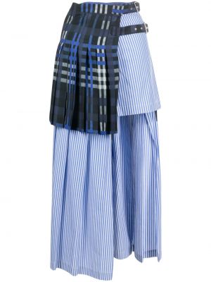 Spódnica midi z nadrukiem asymetryczna Msgm niebieska