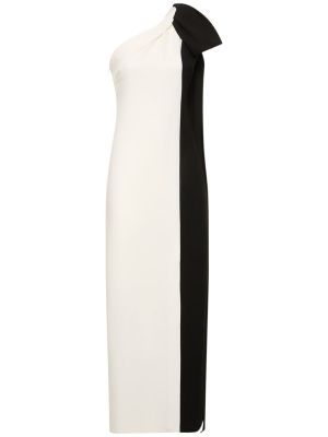 Sukienka długa z kokardką asymetryczna Roland Mouret biała
