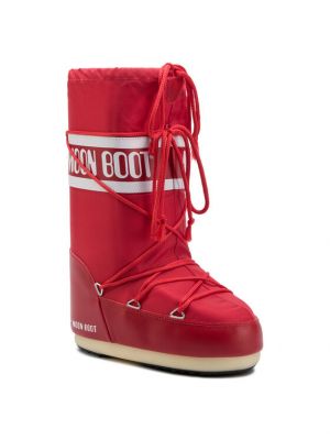 Nailoninės nailoninės sniego batai Moon Boot raudona