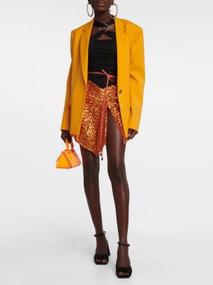Mini sukně The Attico oranžové