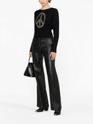Sweter z ćwiekami Moschino Jeans czarny