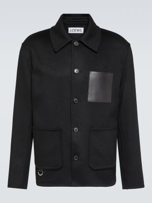 Кашемировая шерстяная рубашка Loewe черная