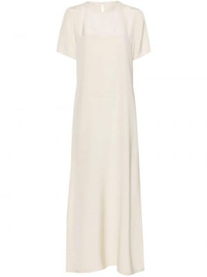 Μεταξωτή μάξι φόρεμα La Collection λευκό