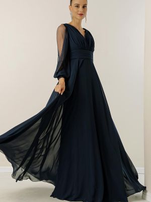 Довга сукня з v-подібним вирізом драпірована By Saygı