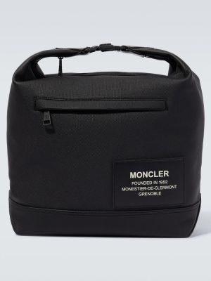 Δερμάτινη τσάντα shopper Moncler μαύρο