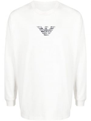 T-shirt con stampa a maniche lunghe Emporio Armani bianco