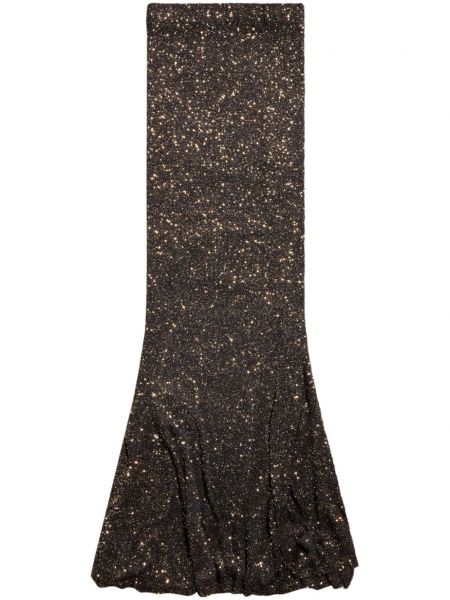Flitrovaná dlhá sukňa Balenciaga hnedá