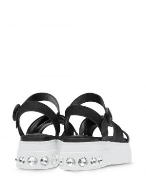 Sandały z kryształkami Miu Miu czarne