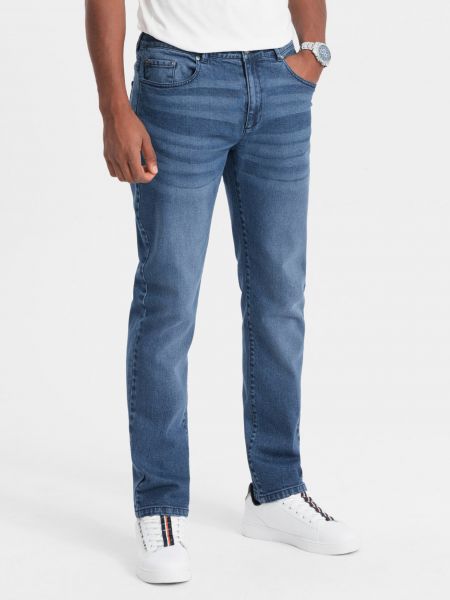 Priliehavé džínsy s rovným strihom Ombre Clothing modrá