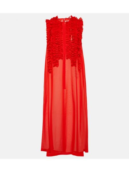 Μίντι φόρεμα ζακάρ Noir Kei Ninomiya κόκκινο