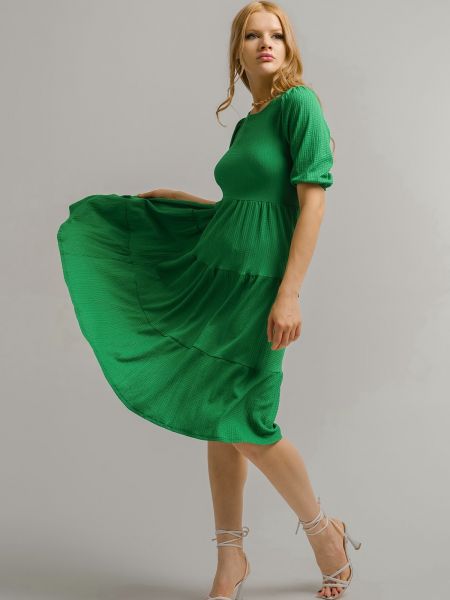 Midi šaty Armonika zelená