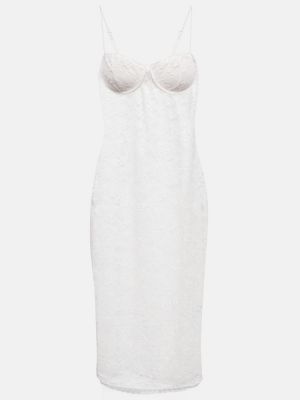 Biała sukienka mini koronkowa Osã©ree