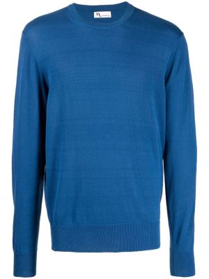 Памучен пуловер Doppiaa синьо