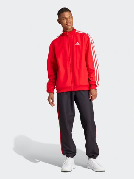 Dres w paski pleciony Adidas czerwony