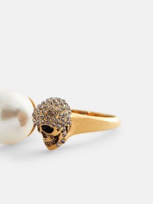 Prsten sa perlicama Alexander Mcqueen zlatna
