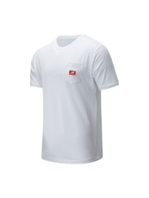 T-shirt en coton avec poches New Balance blanc