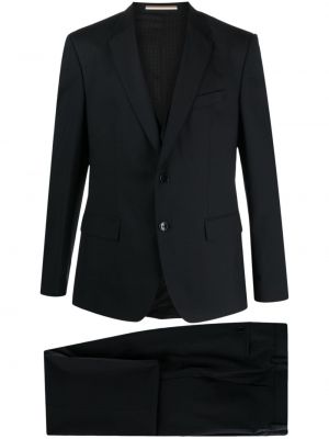 Kostkovaný oblek Boss černý