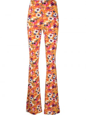 Trykt floral flare bukser Msgm oransje