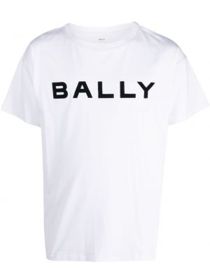 Памучна тениска с принт Bally бяло