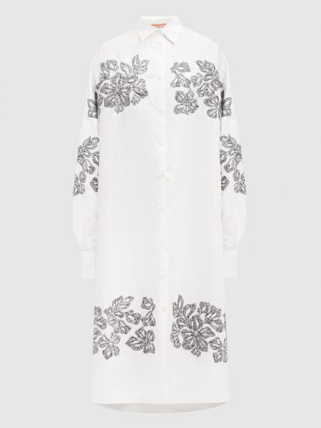 Лляна вишита сукня-сорочка Ermanno Scervino біла